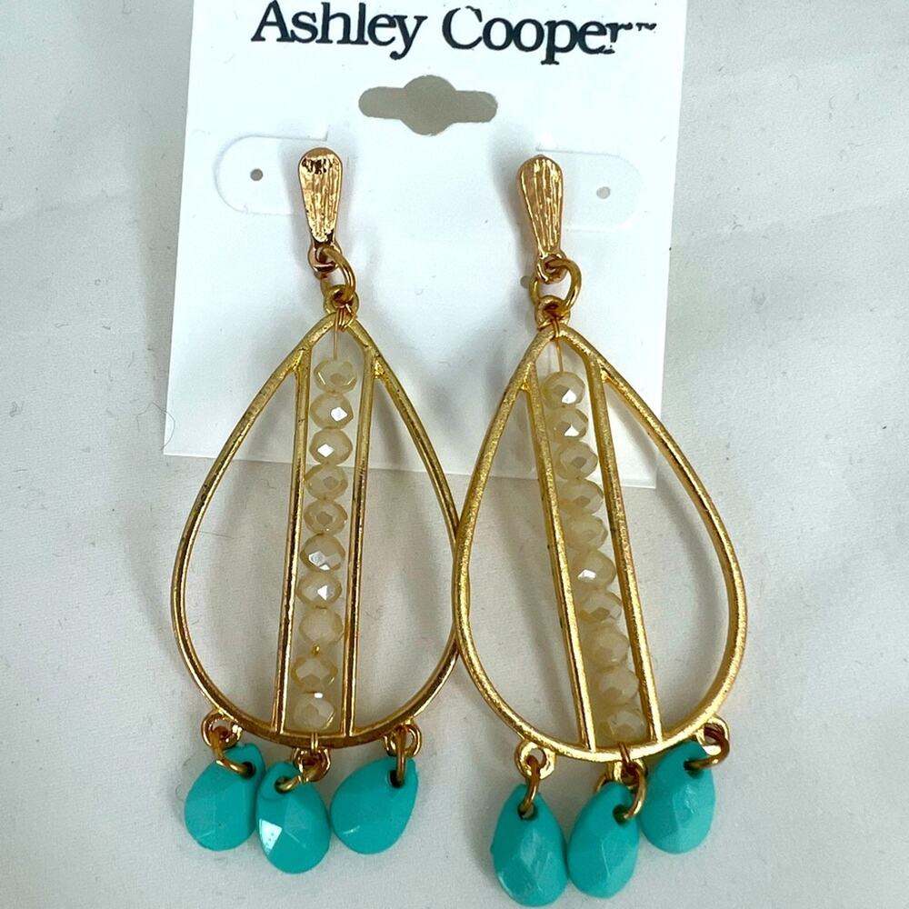 Ashley Cooper Dangle Crystal turquoise Earrings